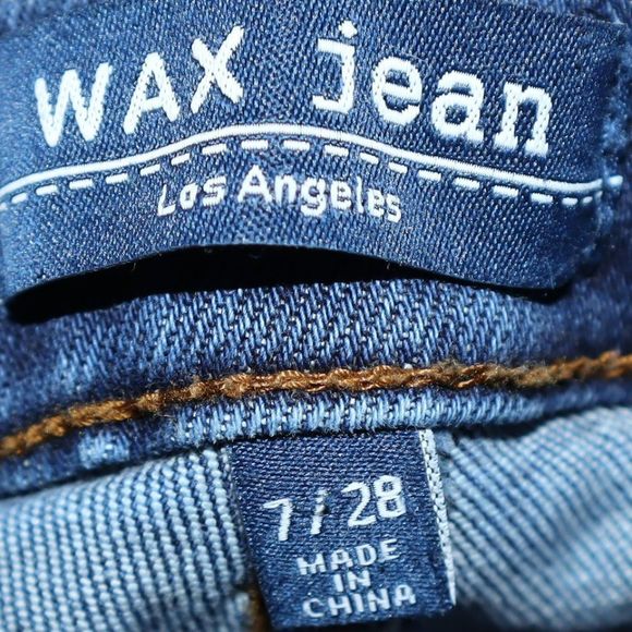 Wax Jean Dark Wash Distressed Skinny Jeans Juniors Size 7/28 - Picture 7 of 8